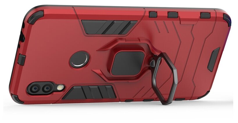 Противоударный чехол с кольцом Panther Case для Xiaomi Redmi 7 красный