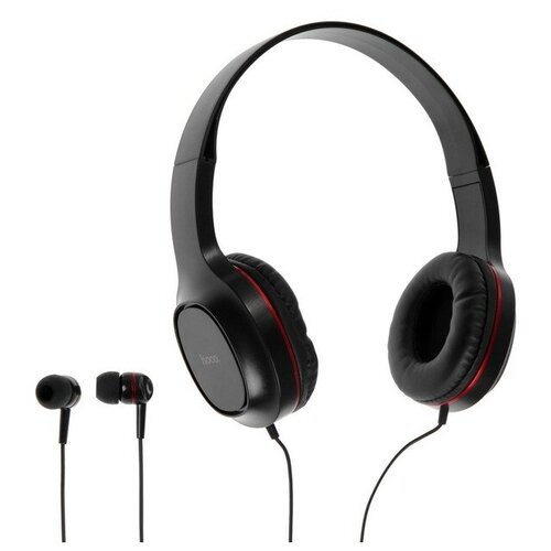 Комплект наушников Hoco W24 проводные полноразмерные вакуумные проводные красные 141400₽