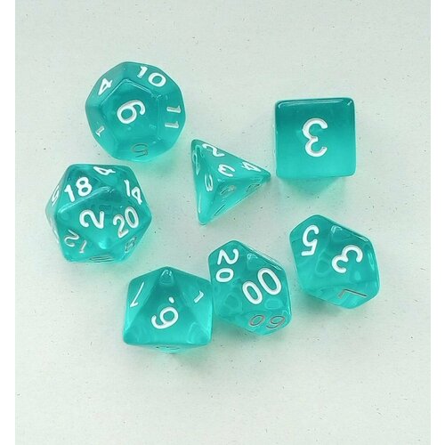 Кубики игральные. Набор 7 штук в мешочке. Дайсы для настольных игр ДнД / Dungeons & Dragons