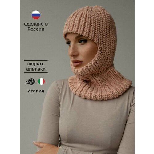 фото Балаклава mayya для женщин, размер one size, пудровый/розовый