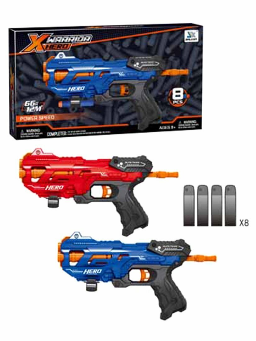 фото Бластер Shantou Gepai JLX7242 в комплекте мягкие пули 8штук держатель для пуль