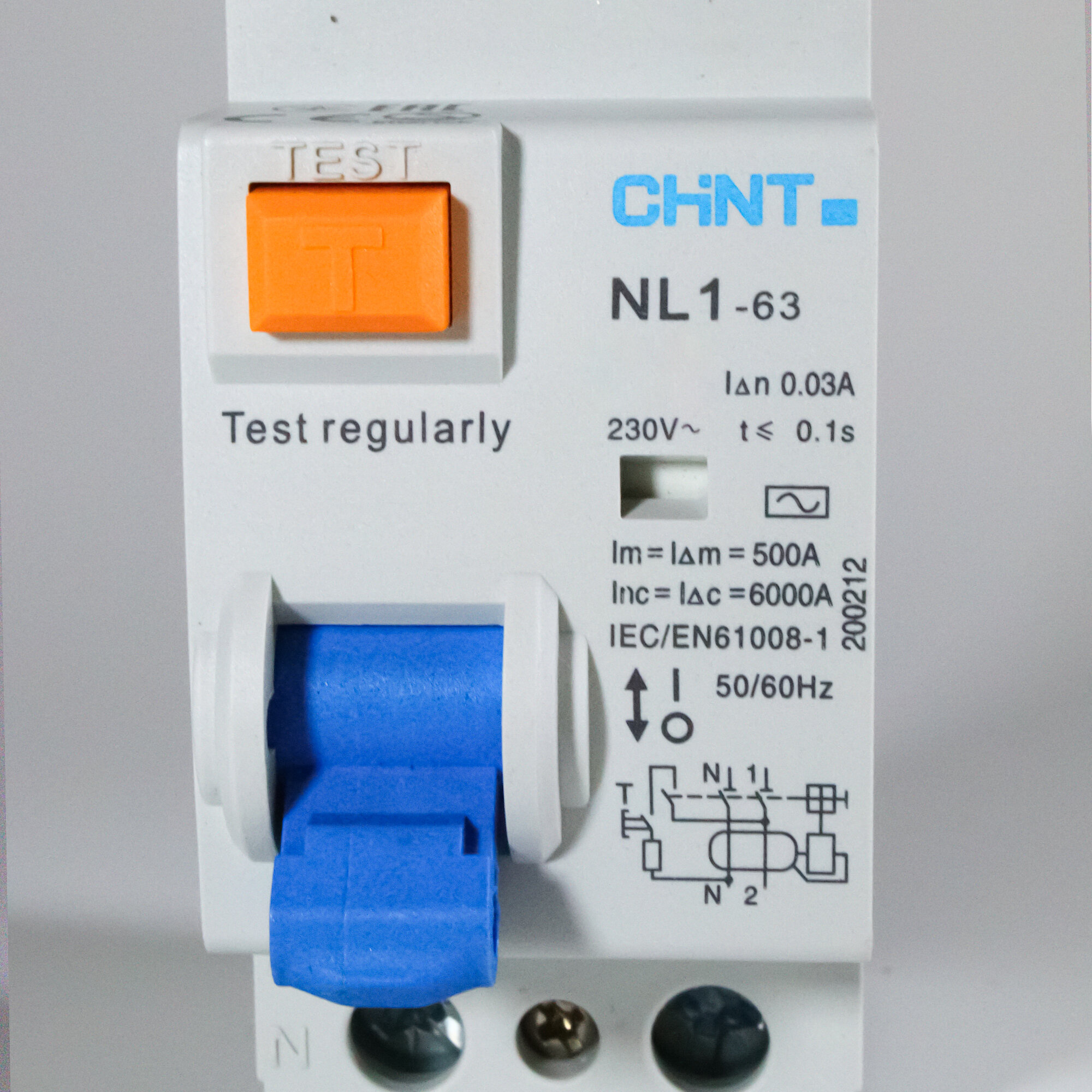 Выключатель дифференциального тока (УЗО) CHINT 2п 25А 30мА тип AC 6кА NL1-63 (R), 200212 - фотография № 6