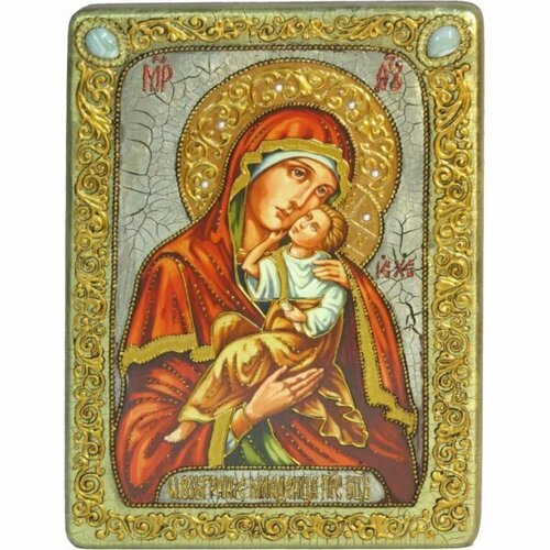 икона божья матерь взыграние младенца в серебряном окладе 17 14 см арт дв 045 Икона Божья Матерь Взыграние младенца, арт ИРП-908