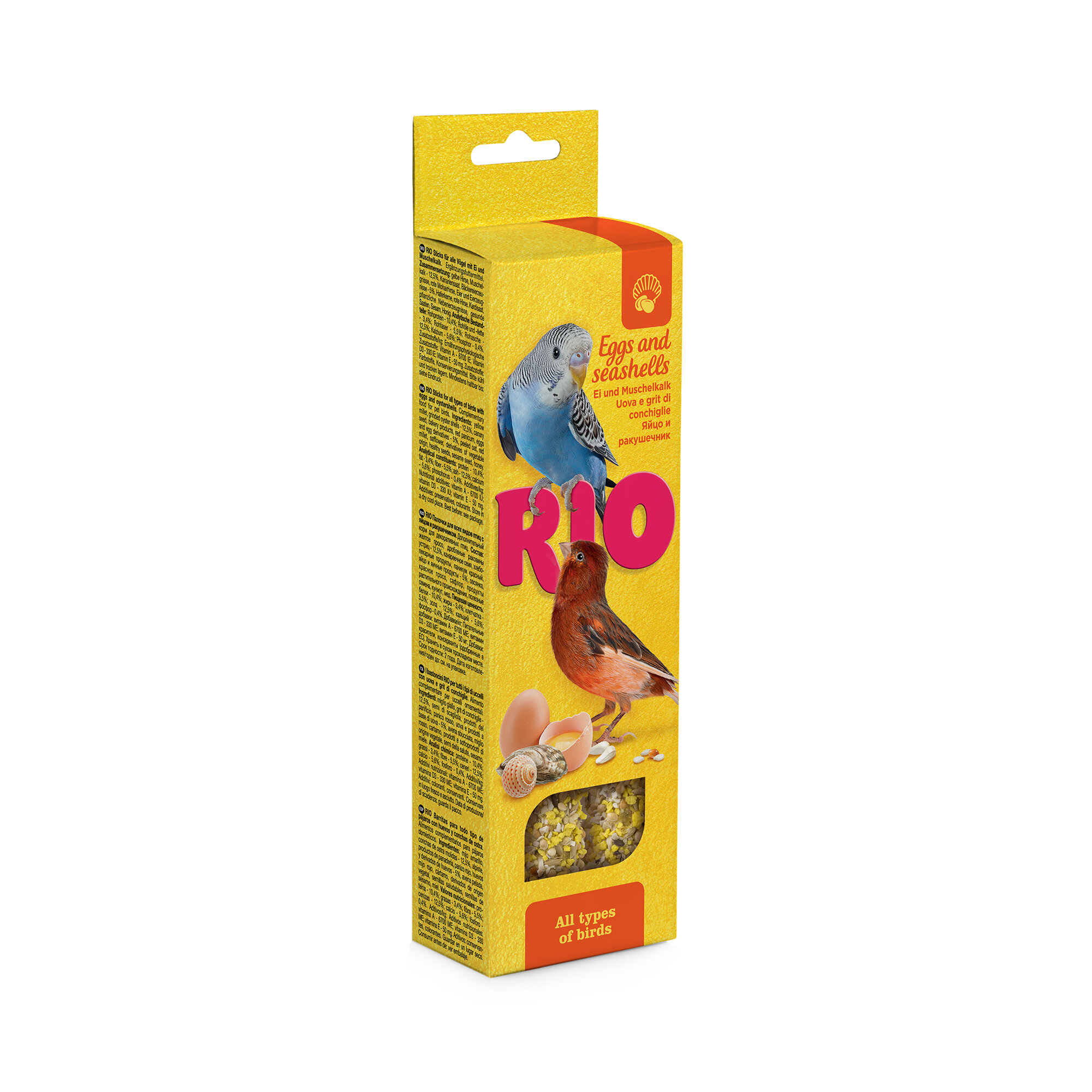 RIO Палочки для всех видов птиц с яйцом и ракушечником, 2х40 г