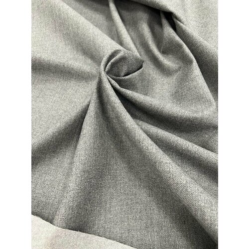 Кашемир костюмный серый меланж на мембране, ш-150 см