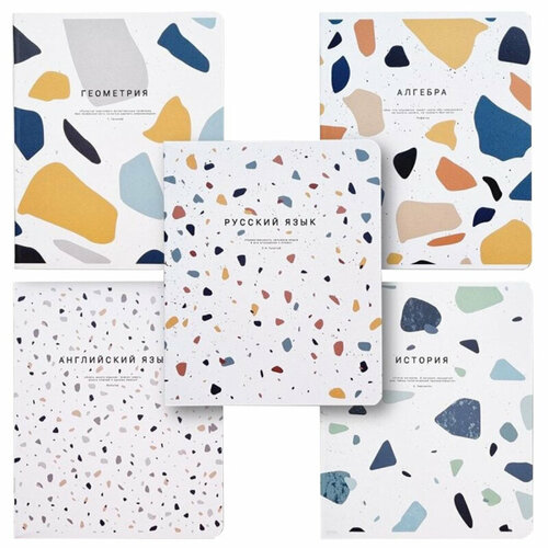 Тетрадь предметная набор Be Different А5 48л,5шт Terrazzo SET-5-Terrazzo