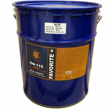 фото Эмаль Фаворит ПФ-115 красно-коричневая по 25 кг мастер ГОСТ 6465-76 (1шт) (91738)