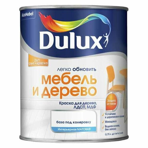 Эмаль для мебели и дерева акриловая Dulux Легко Обновить белая 0,75 л