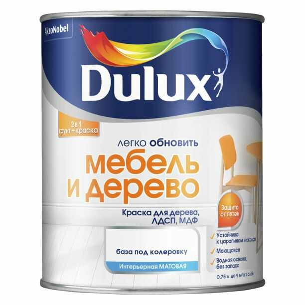 фото Эмаль для мебели и дерева акриловая Dulux Легко Обновить белая 0,75 л