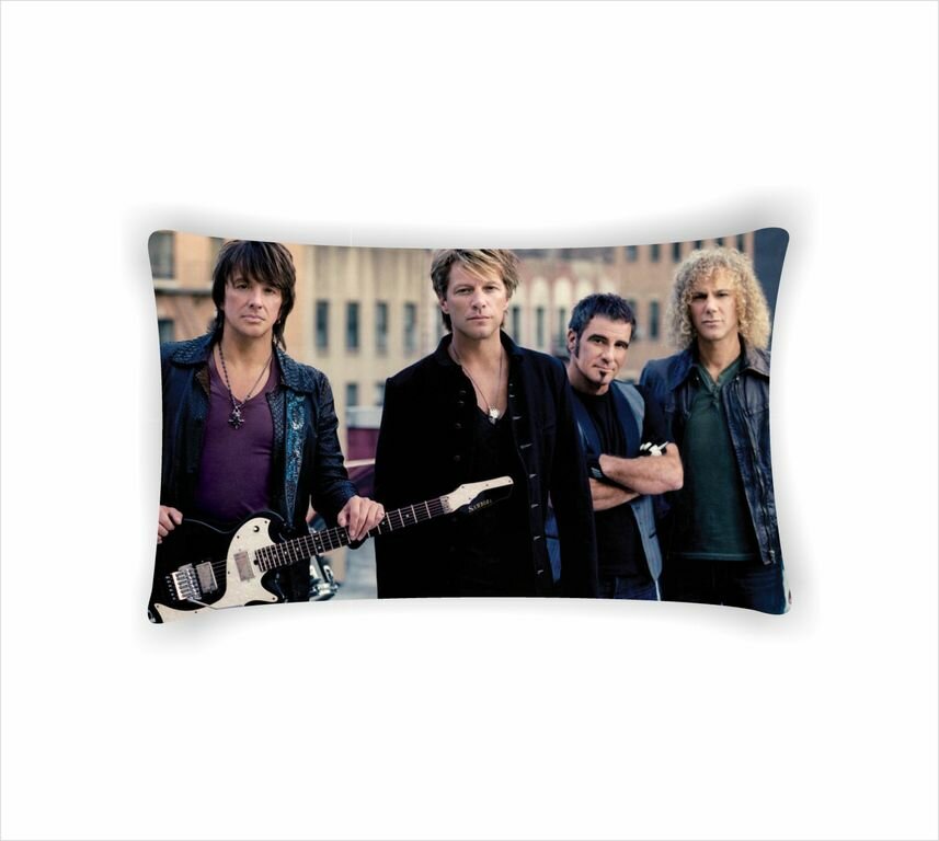 Подушка Bon Jovi, Бон Джови №10, С одной стороны