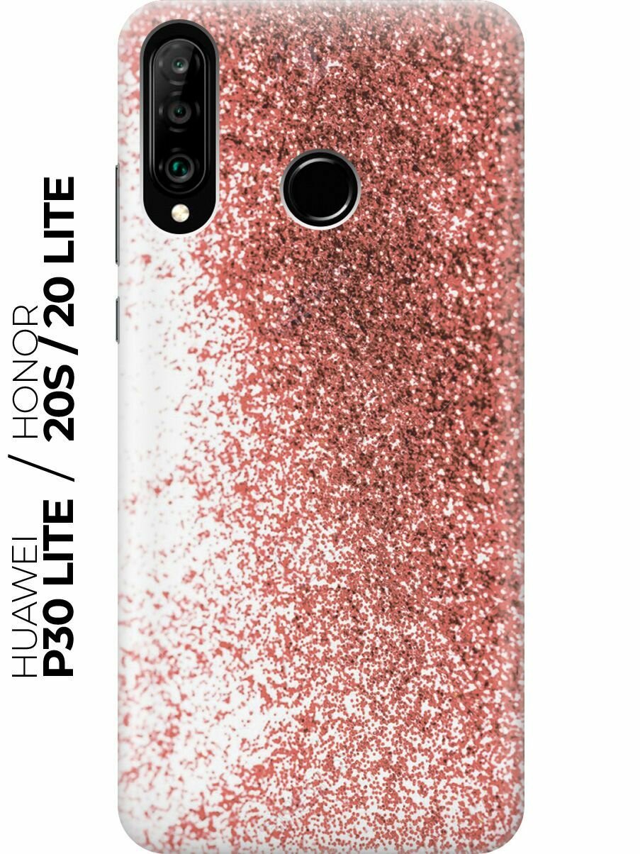 Силиконовый чехол Красные блестки на Huawei P30 Lite / Honor 20 Lite / Honor 20s / Хуавей П30 Лайт / Хонор 20 Лайт / Хонор 20s