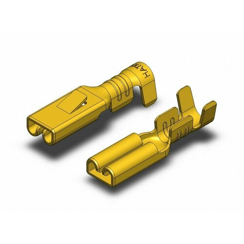 Клемма плоская неизолированная - гнездо (мама) 2.8мм 0.5-1кв. мм с замком SF1/2DT(A), Hatko (500шт)