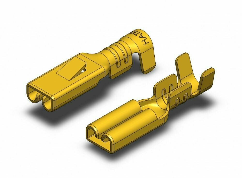 Клемма плоская неизолированная - гнездо (мама) 2.8мм 0.5-1кв. мм с замком SF1/2DT(A), Hatko (50шт)