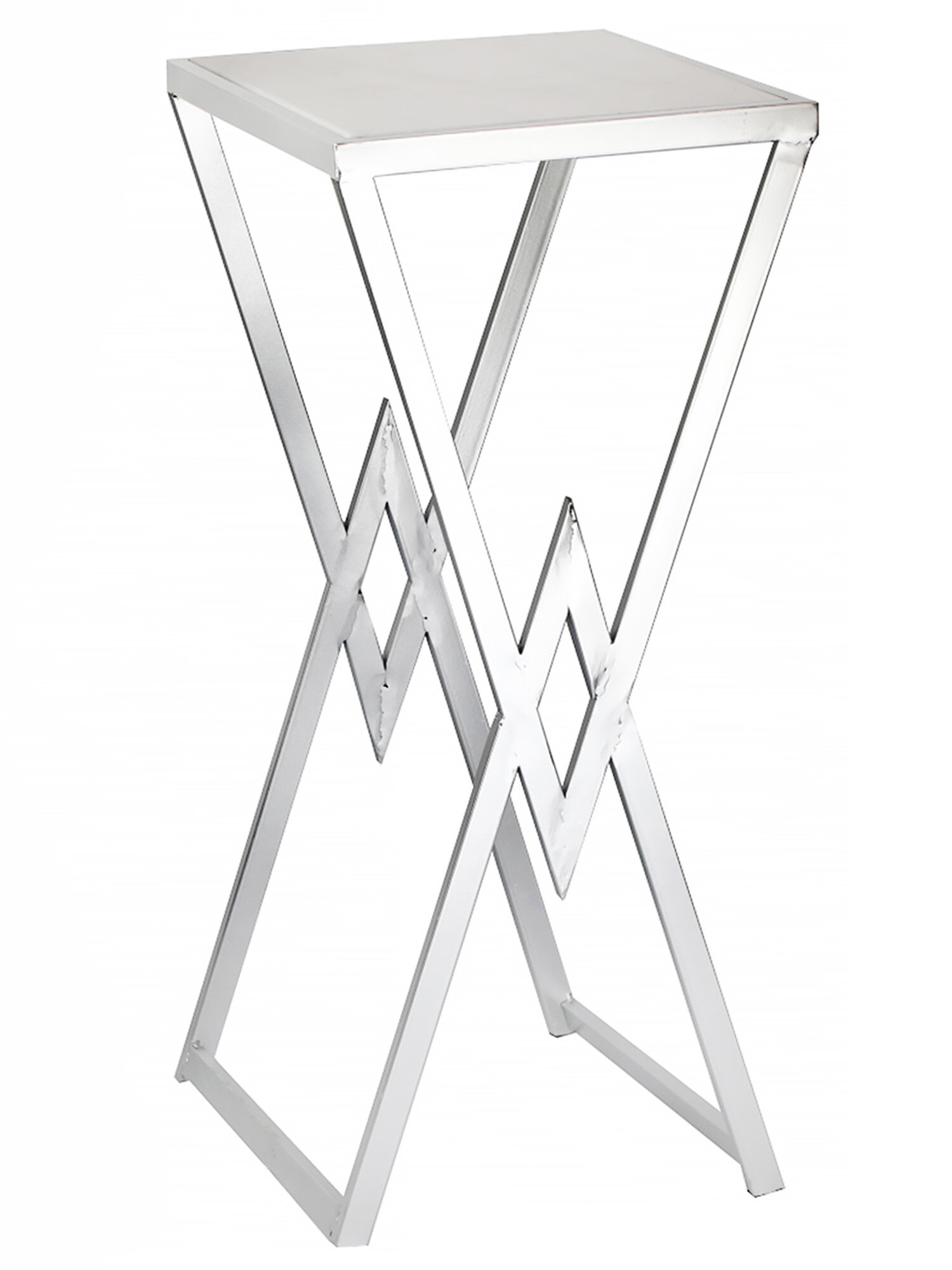 фото 54-255 Подставка интерьерная с белым мрамором 28х28х65см, Glasar