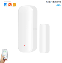 Умный беспроводной WiFi датчик открывания двери и окна Terem Тechno с дистанционным управлением от Tuya / Smart Life / Digma для умного дома белый