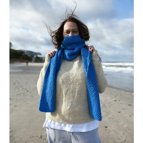 фото Шарф ok,207х29 см, one size, синий