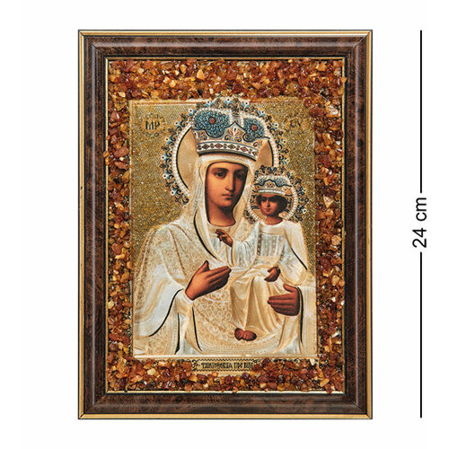 Икона Божией Матери Тамбовская (с янтарной крошкой) H-24см AMB-03/5 113-708521 икона барская божией матери размер 8 5 х 12 5