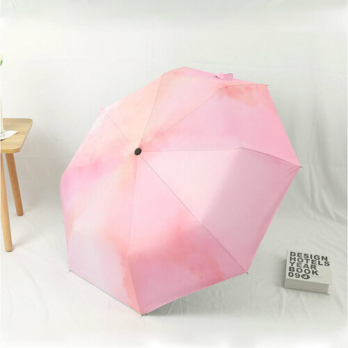 Зонт розовый ручной складной мини зонт портативный ульсветильник зонт ветрозащитный с защитой от уф излучения зонтик от солнца и дождя подарки для же