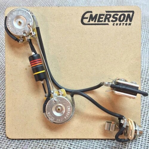 Готовый темброблок для гитар PRS, EMERSON PRS 2-KNOB PREWIRED KIT dimarzio switchcraft toggle switch right angle ep1100 угловой 3 х позиционный переключатель звукоснимателей тумблерного типа для установки на панель