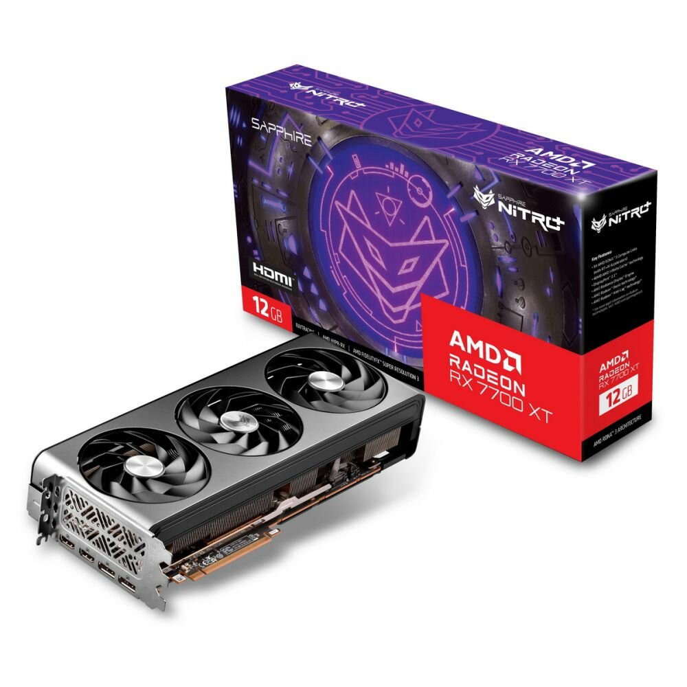 Видеокарта RX7700XT NITRO+ 12GB 192-bit GDDR6 2xHDMI 2xDP 3FAN RTL