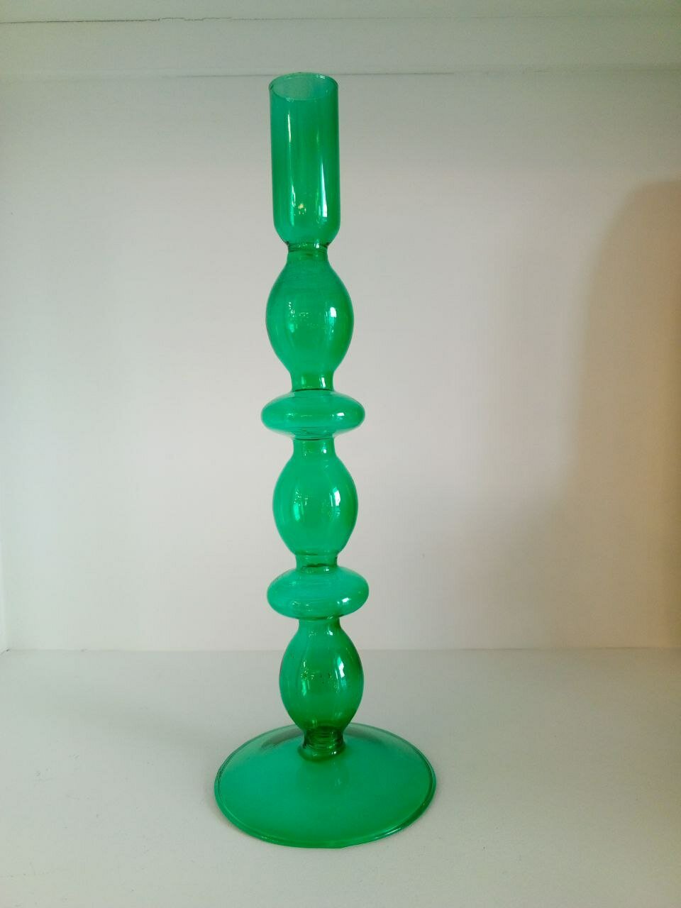 Прозрачное зеленое стекло подсвечник на 1 свечу
