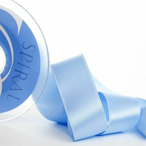 Декоративная лента, атласная двусторонняя - SAFISA, 3 мм, 100 м, светло-голубой, 1 упаковка декоративная лента атласная двусторонняя safisa 3 мм 100 м светло коричневый 1 упаковка
