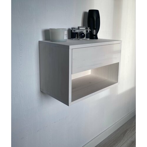 Подвесная прикроватная тумба белая 450*400*330 мм