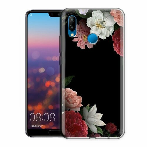 Дизайнерский силиконовый чехол для Huawei P20 Lite Цветы дизайнерский силиконовый чехол для huawei p20 lite звезды