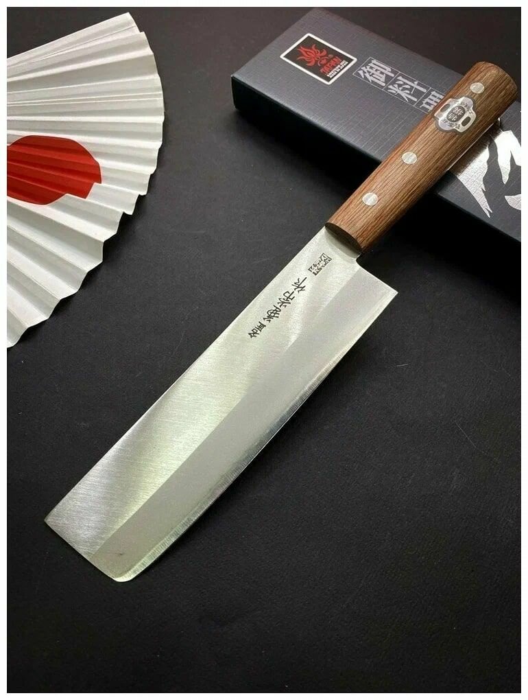 Нож кухонный Nakiri Kanetsune Seki 165мм shirogami2 3 cлоя, обкладка SUS-410