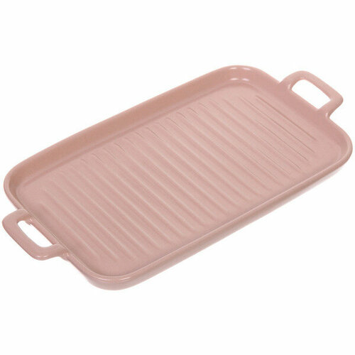 Блюдо керамическое «Акварель» 29*15*2,5см, розовое