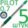 Ручка шариковая зеленая Pilot набор 5 штук "BPS" BPS-GP-F-G 0,7мм
