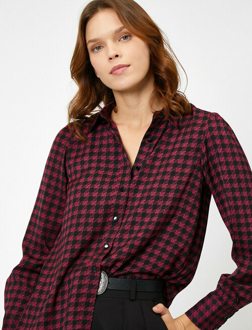 Рубашка  KOTON, размер 34, бордовый