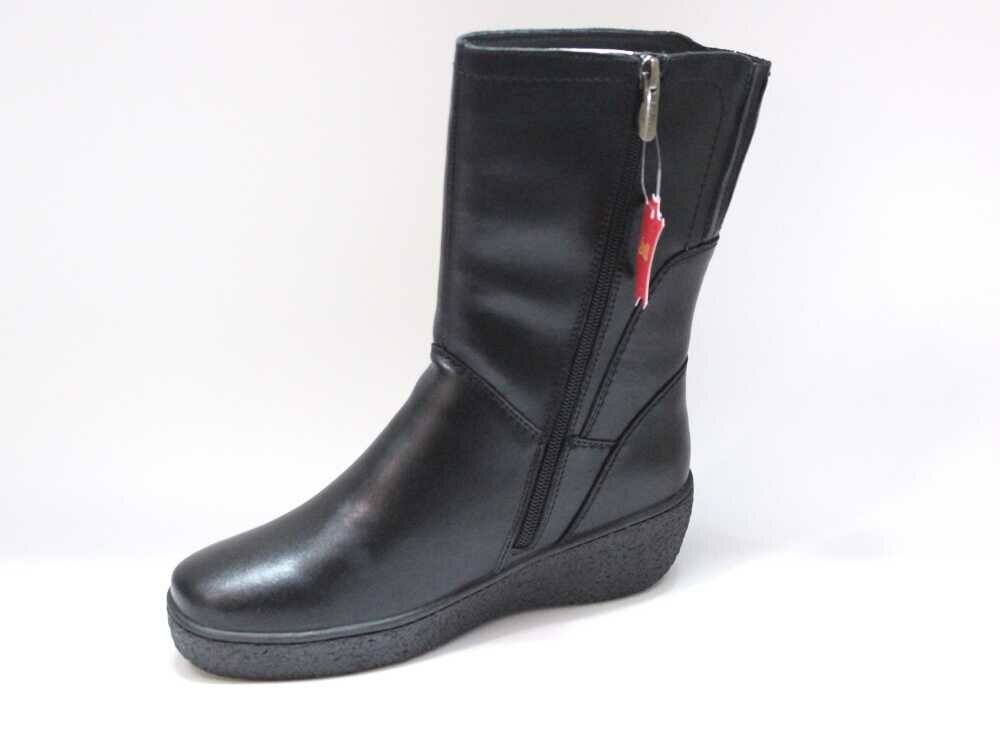 фото Сапоги обувь женская зимняя 21953 82 1 Чёрный кожа мех (39)