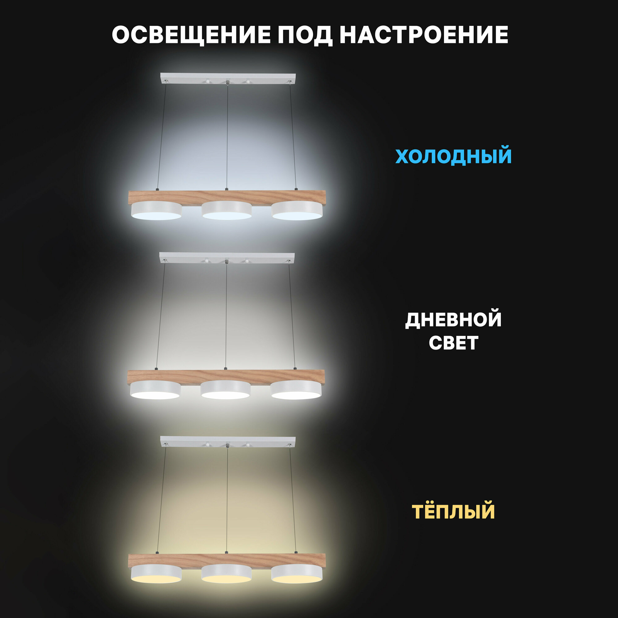 Люстра светодиодная Racemo 516075 18 м² регулируемый белый свет цвет бело-коричневый RITTER - фото №5