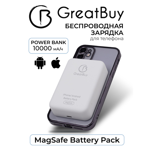 Беспроводная магнитная зарядка для смартфона с функцией MagSafe 10000 мАч 100000₽