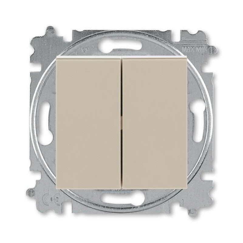 Выключатель двухклавишный Levit кофе макиато / белый, ABB 2CHH590545A6018 (1 шт.)