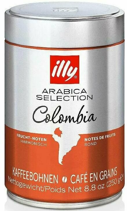 Кофе в зернах, illy Monoarabica Colombia, арабика, 250 г Италия