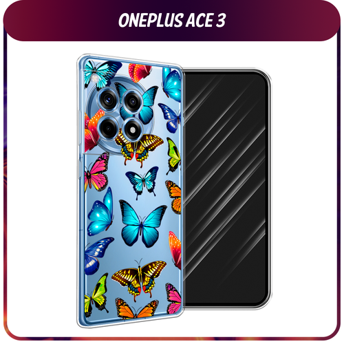 Силиконовый чехол на OnePlus Ace 3/12R / Ван Плас Асе 3/12R Разные бабочки, прозрачный силиконовый чехол на oneplus ace 3 12r ван плас асе 3 12r леденцовая малина