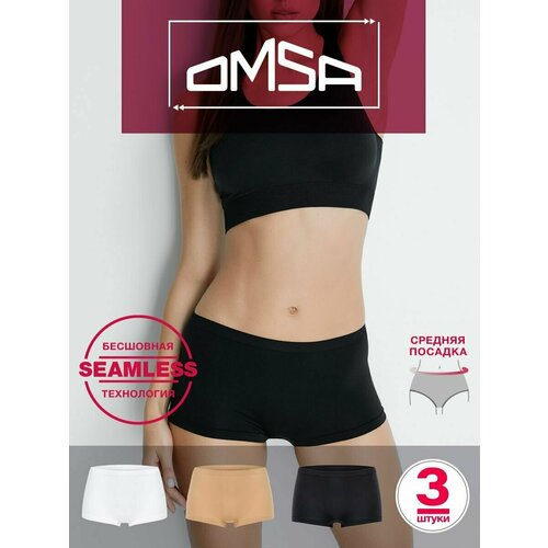 Трусы Omsa, 3 шт., размер 44/46 (2/3-S/M), мультиколор трусы omsa 3 шт размер 44 46 2 3 s m мультиколор