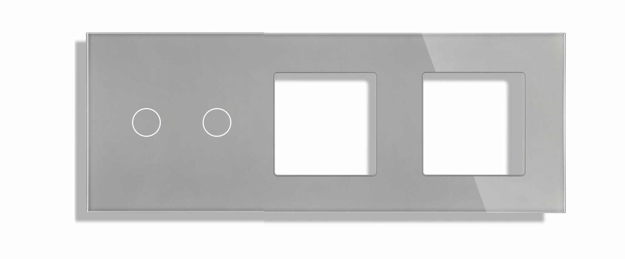 Рамка комби 3 поста (2G+2F), 228*86mm, стекло, цвет серый