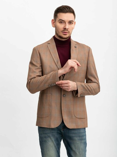 Пиджак Ruf Mark, размер 52, коричневый, бежевый