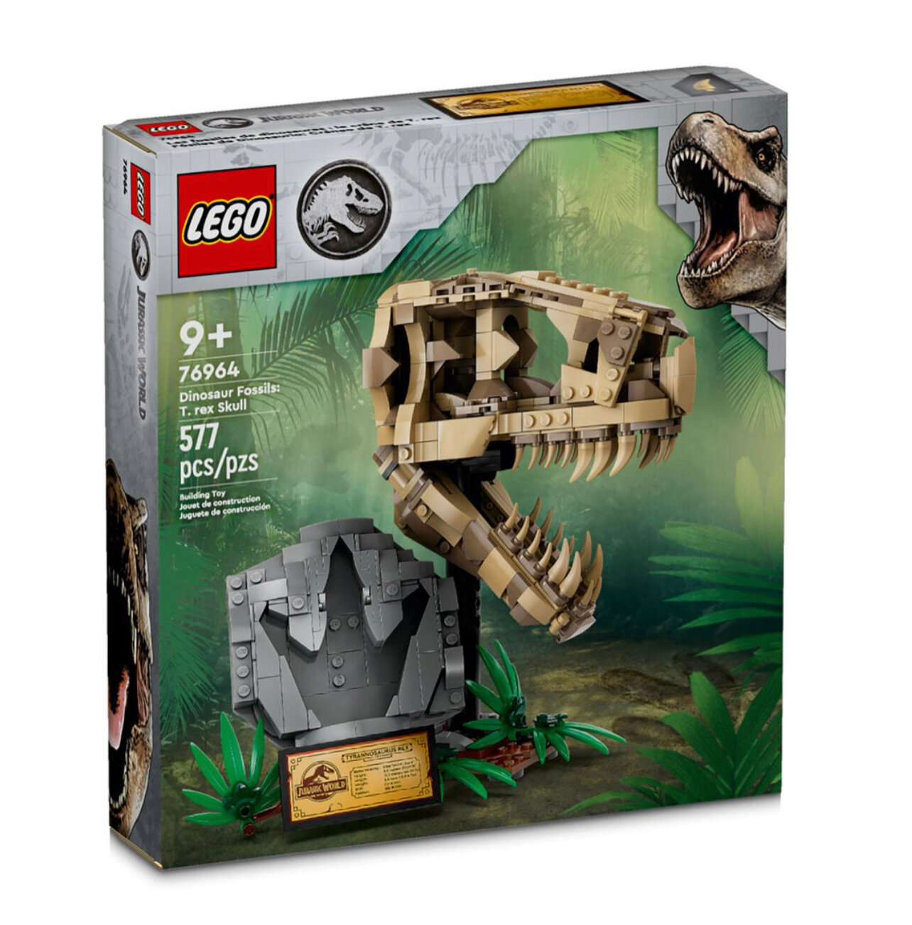 Конструктор LEGO Jurassic World 76964 Окаменелости динозавра: череп тираннозавра, 577 дет.