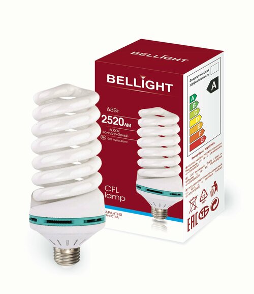 Лампа КЛЛ Bellight 230-65Вт Е27 6000К, 5шт