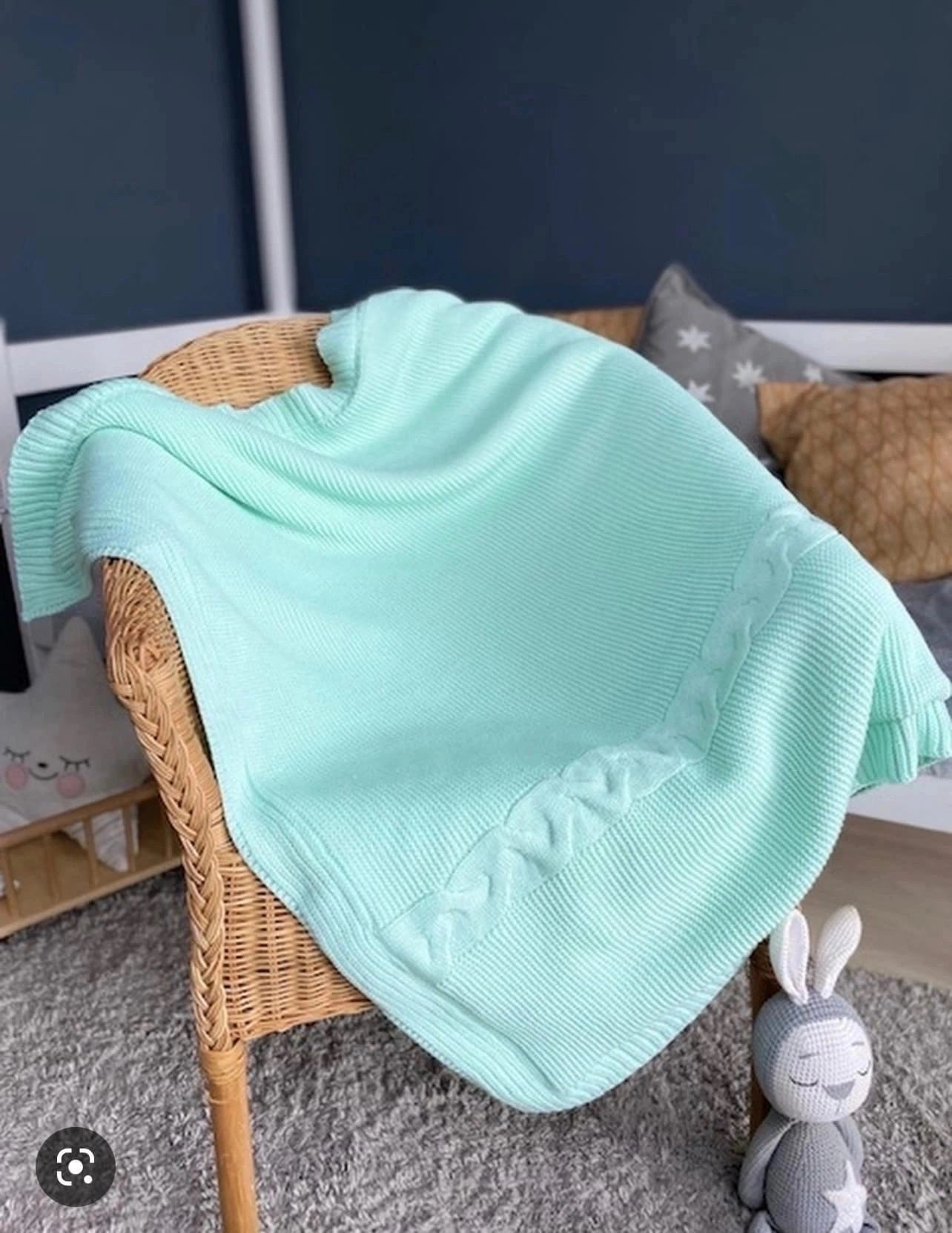 Одеяло для новорожденного плед детский вязаный Тиффани