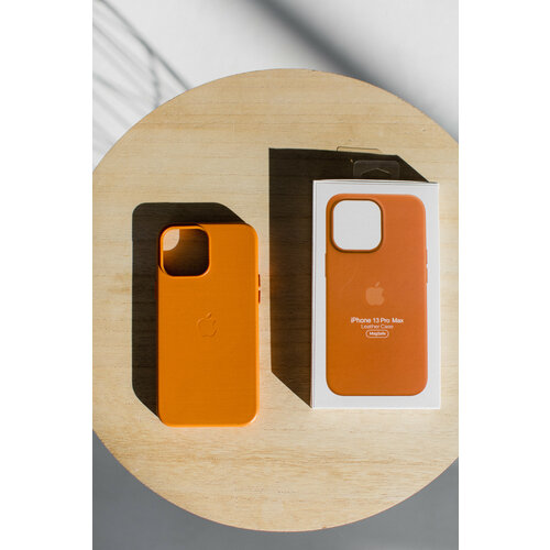 Чехол оранжевый для IPhone 13 Pro Max Leather Case с анимацией и функцией MagSafe back cover grip case iphone 13 pro max green