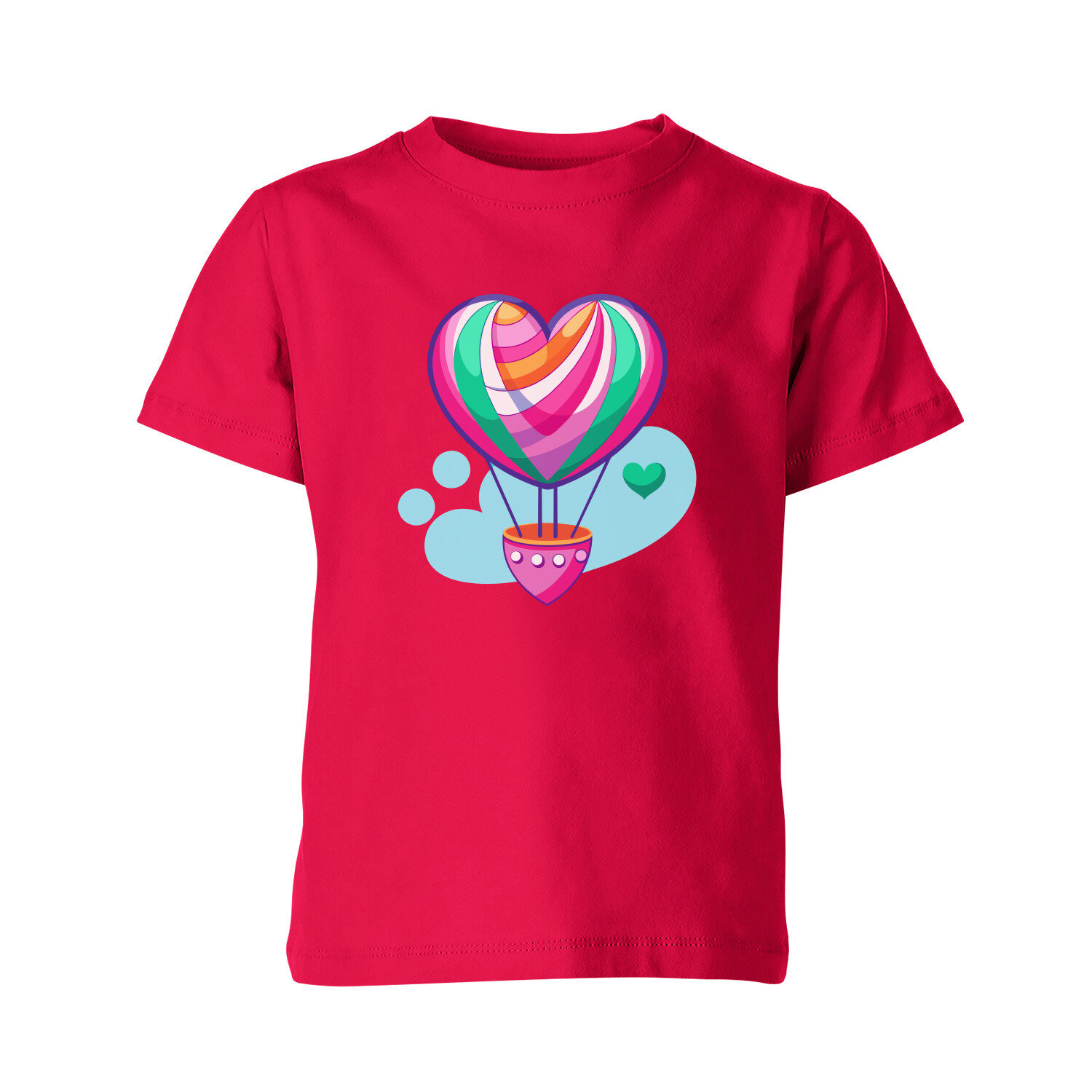Детская футболка «Воздушный шар формы сердца» (104, темно-розовый)