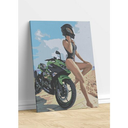 Девушка и мотоцикл мотоциклист