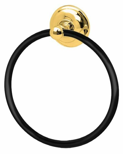 Держатель для полотенец (кольцо) Altos латунь, чёрный/золотой