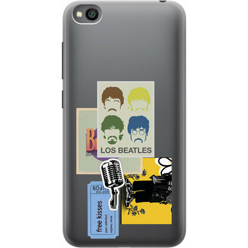 Силиконовый чехол на Xiaomi Redmi Go, Сяоми Редми Го с 3D принтом Beatles Stickers прозрачный силиконовый чехол на xiaomi redmi go сяоми редми го с 3d принтом stormtrooper stickers прозрачный