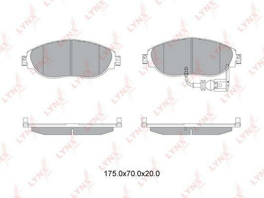 Колодки тормозные передние подходит для Skoda Octavia(5E) 1.2T-2.0T 12> / Superb(3V) 1.4T-2.0T 15>, VW Golf VII 1.0-2.0D 12> lynx BD-8042 1шт